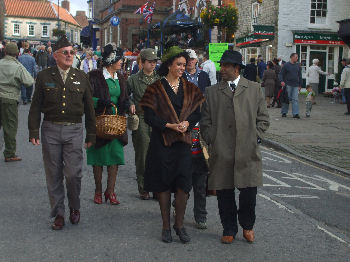 Walking down the street at the Pickering 1940s weekend